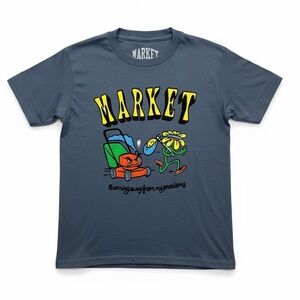Market Kids Running Away From My Problems Blue Graphic Tee